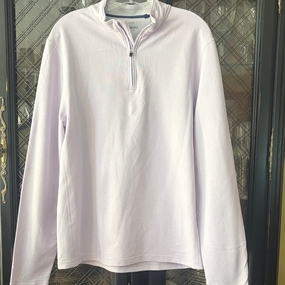 J Crew Performance Light Lavender Quarter-Zip Pullover